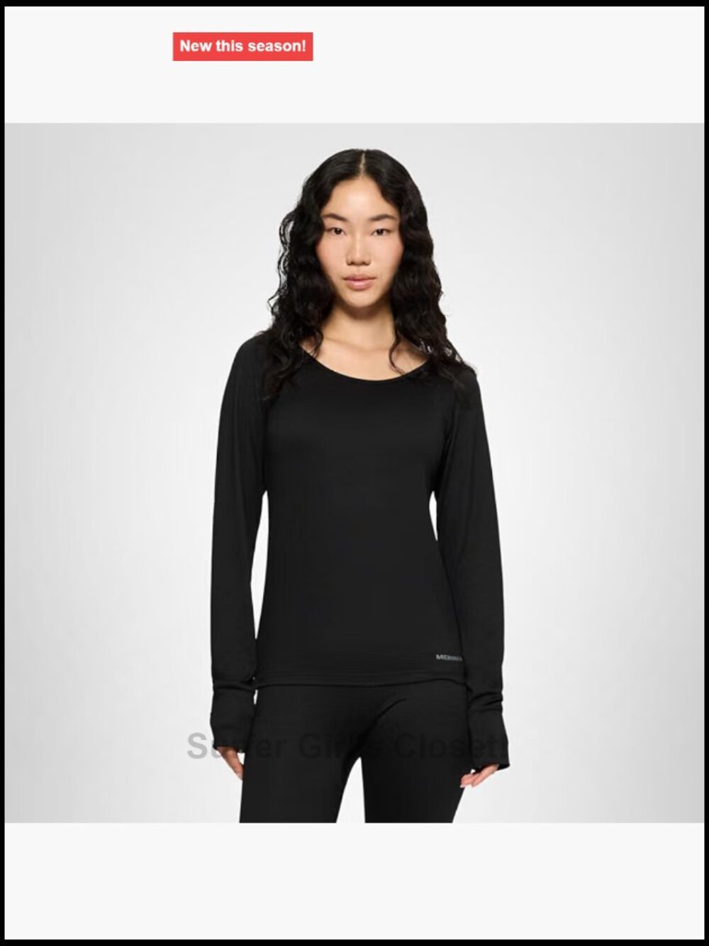 Merrell Women's Juniper Base Layer Top - Long Sleeve Crew Neck, 4-Way Stretch,